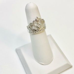 Heart Crown Cubic Zirconia Fashion Ring
